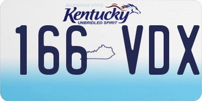 KY license plate 166VDX