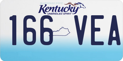 KY license plate 166VEA