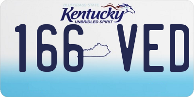KY license plate 166VED