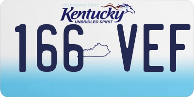 KY license plate 166VEF