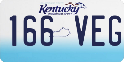 KY license plate 166VEG