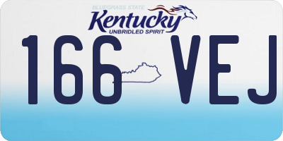 KY license plate 166VEJ