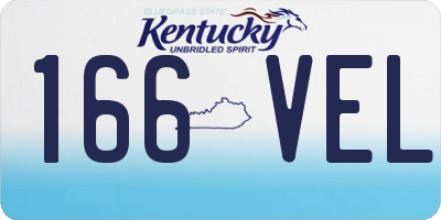 KY license plate 166VEL