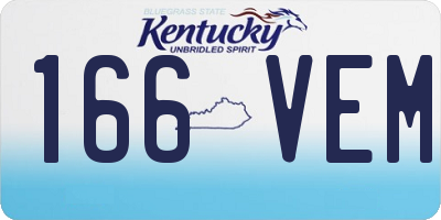 KY license plate 166VEM