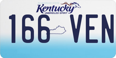 KY license plate 166VEN