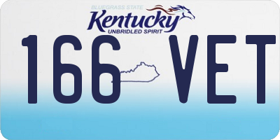 KY license plate 166VET