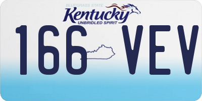 KY license plate 166VEV