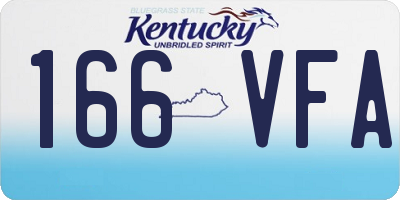 KY license plate 166VFA