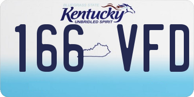 KY license plate 166VFD