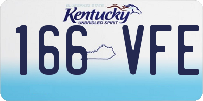 KY license plate 166VFE