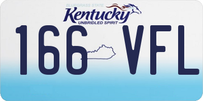 KY license plate 166VFL
