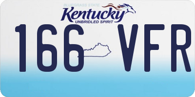 KY license plate 166VFR