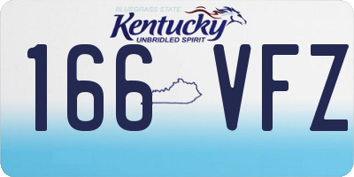 KY license plate 166VFZ