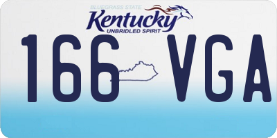 KY license plate 166VGA