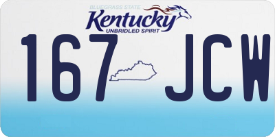 KY license plate 167JCW