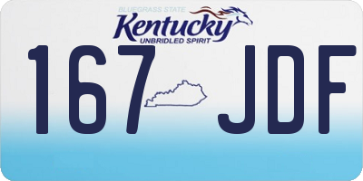 KY license plate 167JDF