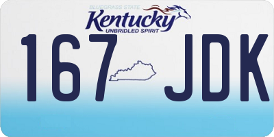 KY license plate 167JDK
