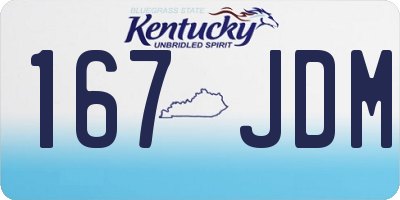 KY license plate 167JDM