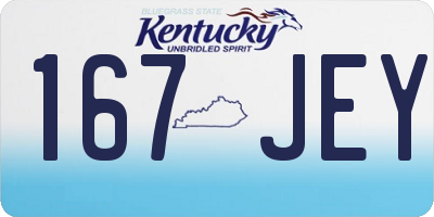KY license plate 167JEY