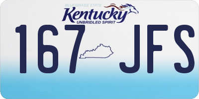 KY license plate 167JFS