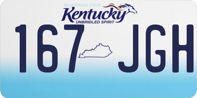 KY license plate 167JGH