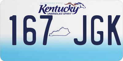 KY license plate 167JGK