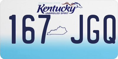 KY license plate 167JGQ