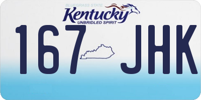 KY license plate 167JHK