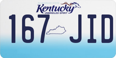 KY license plate 167JID