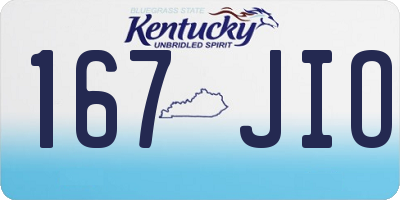 KY license plate 167JIO