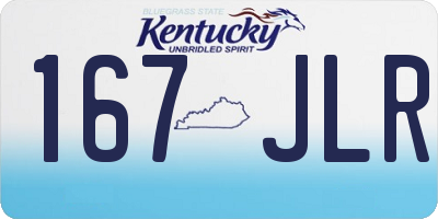 KY license plate 167JLR