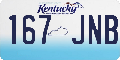 KY license plate 167JNB