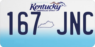 KY license plate 167JNC