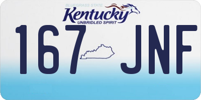 KY license plate 167JNF