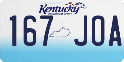 KY license plate 167JOA