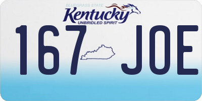 KY license plate 167JOE