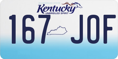 KY license plate 167JOF