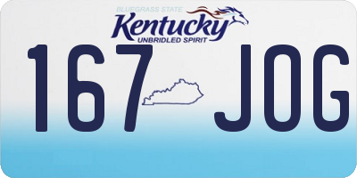 KY license plate 167JOG