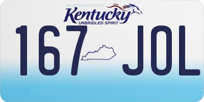 KY license plate 167JOL