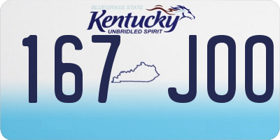 KY license plate 167JOO