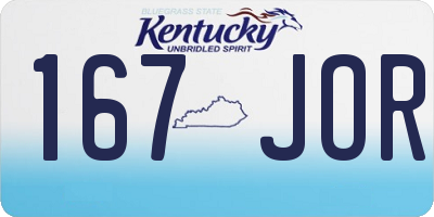 KY license plate 167JOR
