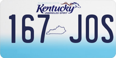 KY license plate 167JOS