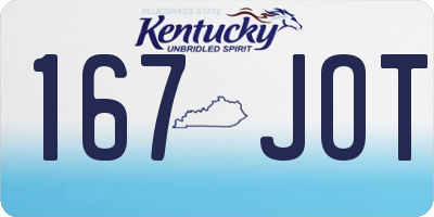KY license plate 167JOT