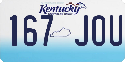 KY license plate 167JOU