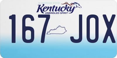 KY license plate 167JOX