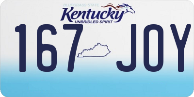 KY license plate 167JOY