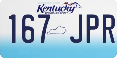 KY license plate 167JPR