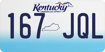 KY license plate 167JQL
