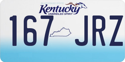 KY license plate 167JRZ