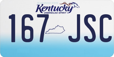 KY license plate 167JSC